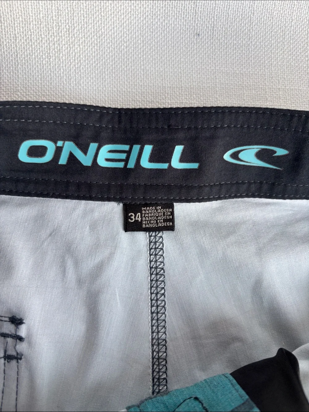Quiksilver Teal & Aqua Striped Men's Board Shorts  -339sku